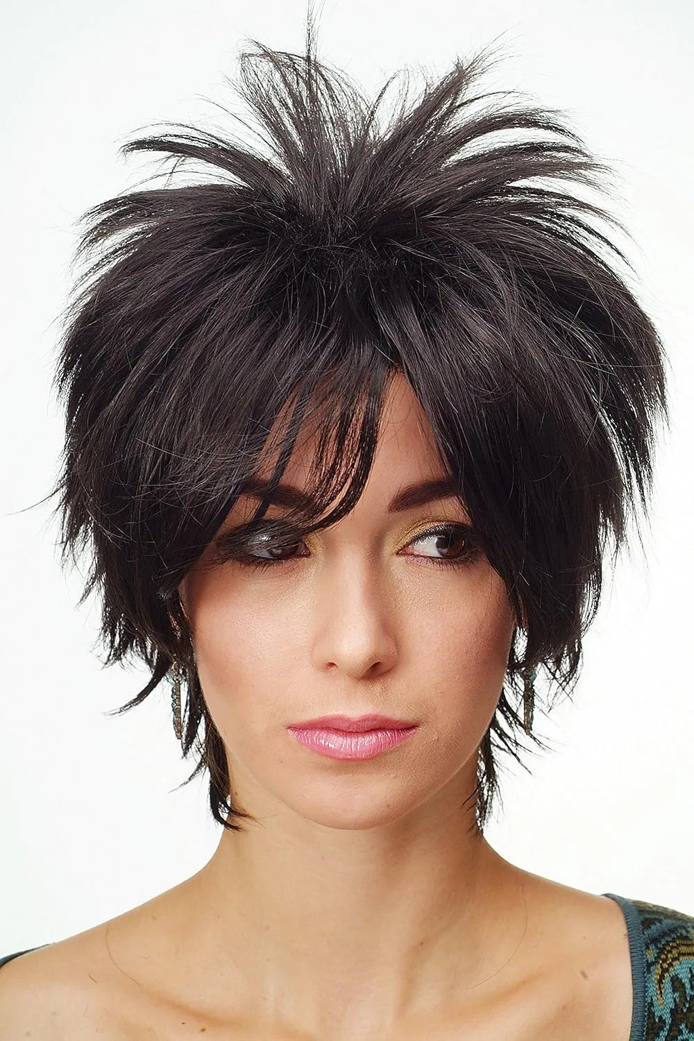 Женский короткий парик WIG ME UP BLUE144-2 с дикими прядями, черный Wig Me Up, Black Brown (2) — фото 2