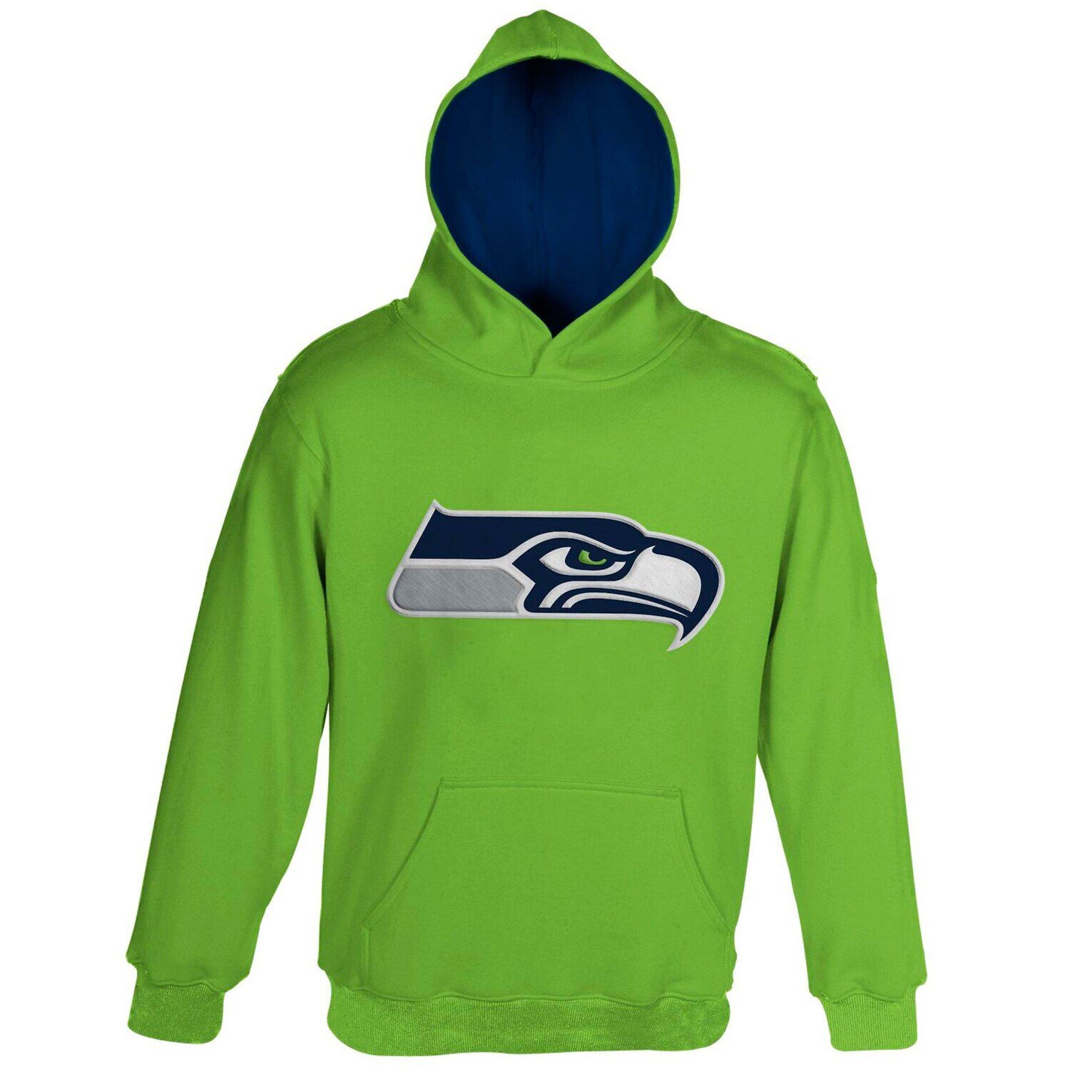 

Неоново-зеленый пуловер с капюшоном с логотипом Seattle Seahawks Fan Gear Primary для малышей Outerstuff