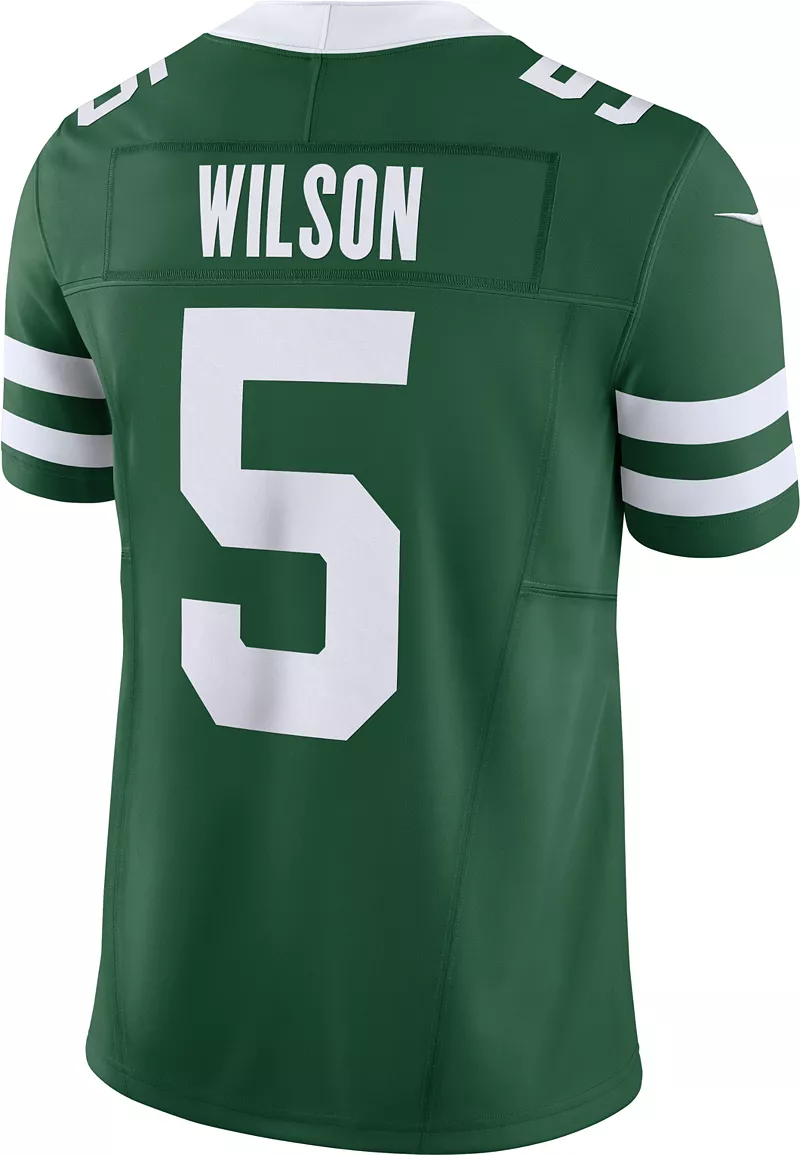 Мужские кроссовки Nike New York Jets Garrett Wilson #5 Vapor F.U.S.E. Ограниченная зеленая майка — фото 2