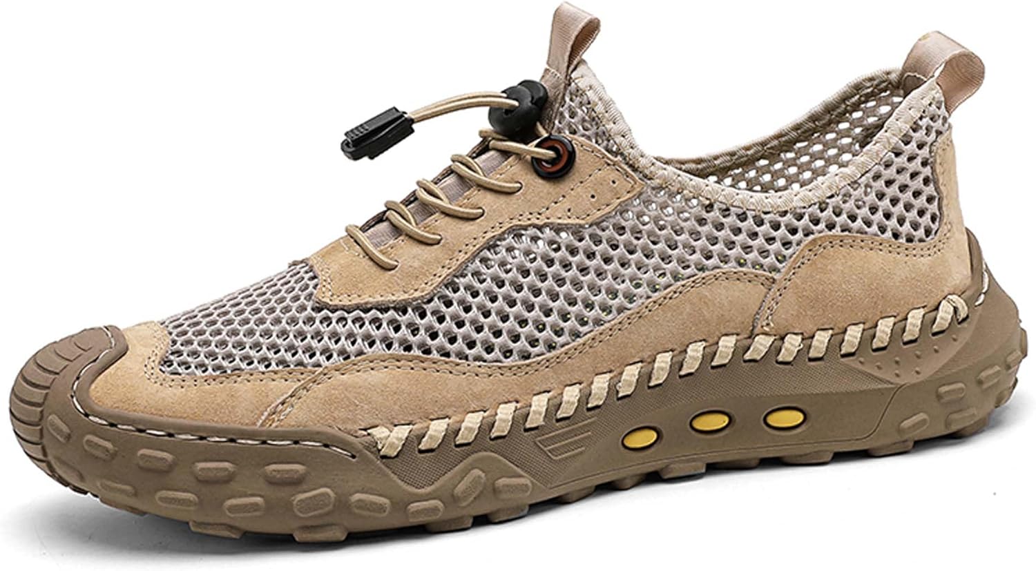 

Мужские походные кроссовки летние сетчатые дышащие для бездорожья, кемпинга, бега, уличные, противоскользящие, удобные, повседневные Generic, бежевый