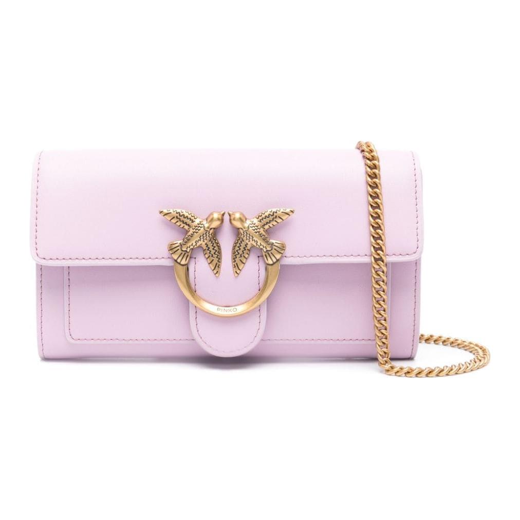 

PINKO Кожаная сумка кросс-боди, женская наплечная сумка pink