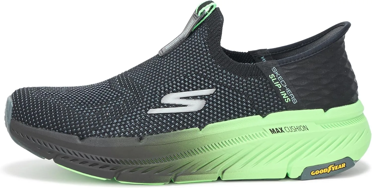 Мужские кроссовки Skechers Max Cushioning Premier 2.0, черный/салатовый — фото 2