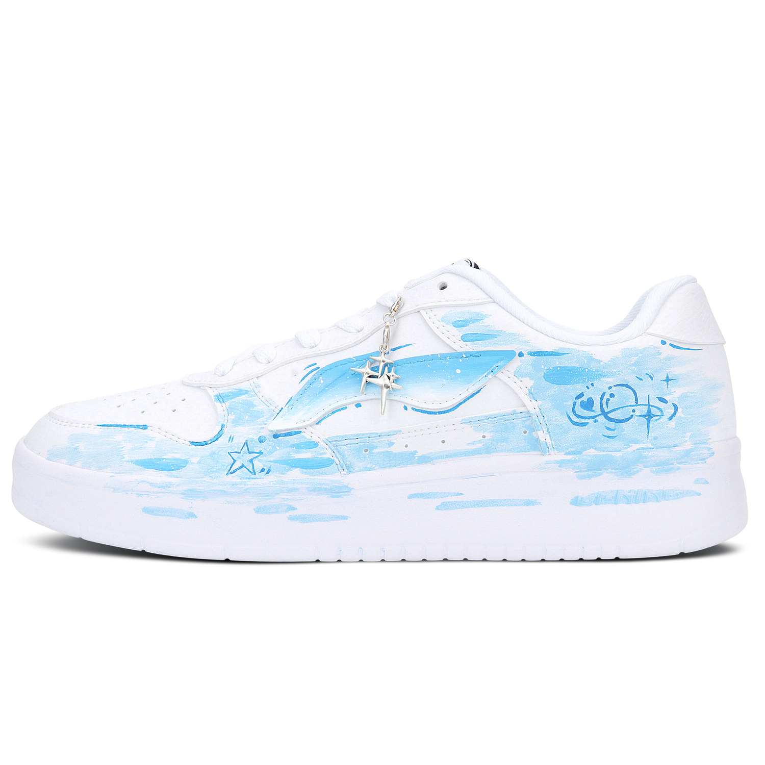 

Понтонные лодки износостойкие и легкие низкие кроссовки Skateboard Shoes мужские LINING, белый синий