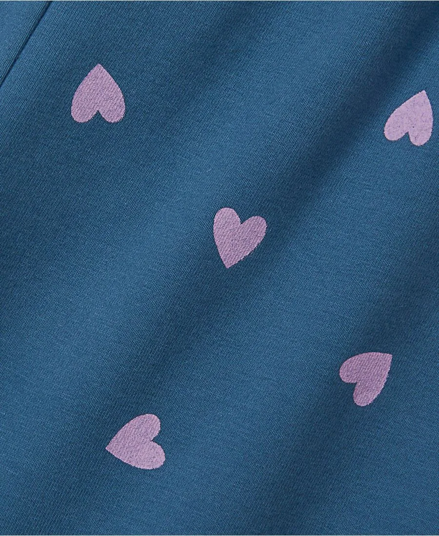 Прочные хлопковые леггинсы для девочек Lands' End, hearts/серый cloud — фото 3
