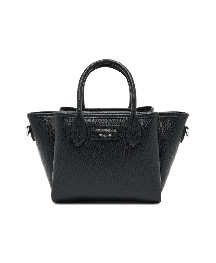 

Черная сумка-шоппер со съемным ремешком Emporio Armani, черный