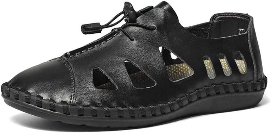 

Мужские походные кожаные сандалии Asifn, летние рыбачьи сандалии с воздухопроницаемой сеткой и водоотталкивающей подошвой, черный