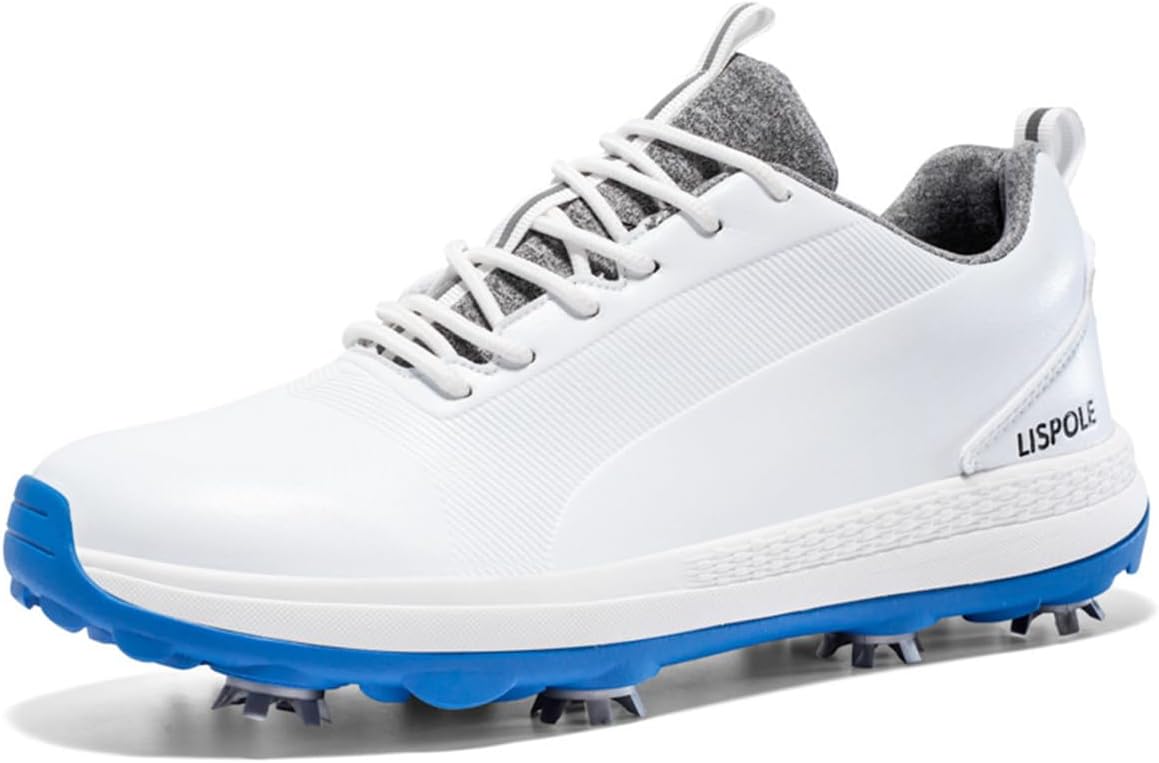 

Мужские гольф-кроссовки с шипами, низкие, для гольфа, модные, для спорта и фитнеса, удобные, кожаные для мужчин-гольфистов Omcam, Natural