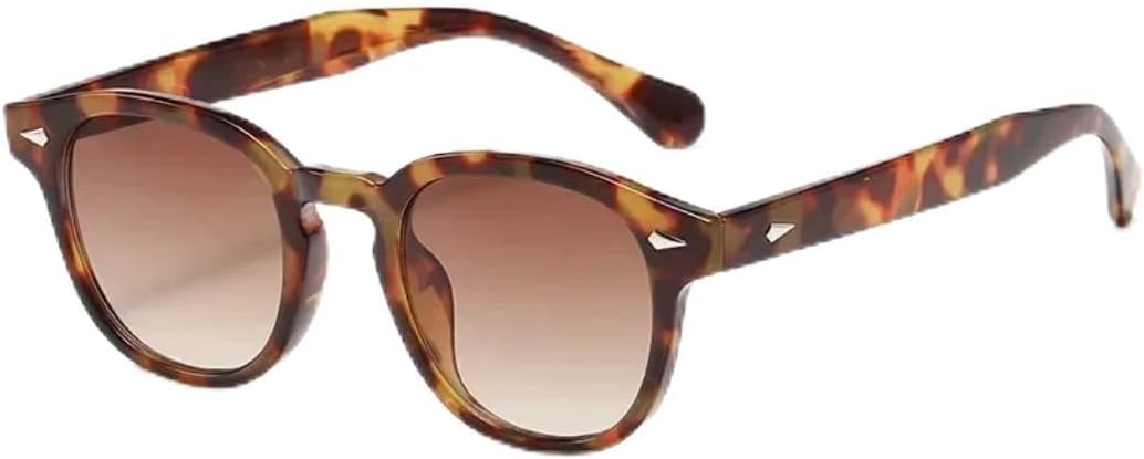 

Солнцезащитные очки с защитой от УФ-излучения UV400 | Круглые желтые заклепки в стиле панк | Линзы конфетных цветов для занятий спортом на открытом воздухе и вождения DSVIGF, Leopard Tea