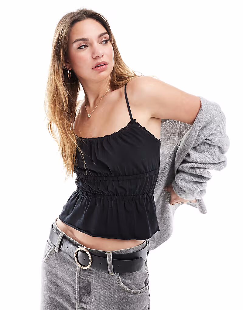 

Топ из кружева Cotton On Annie черного цвета Cotton:On