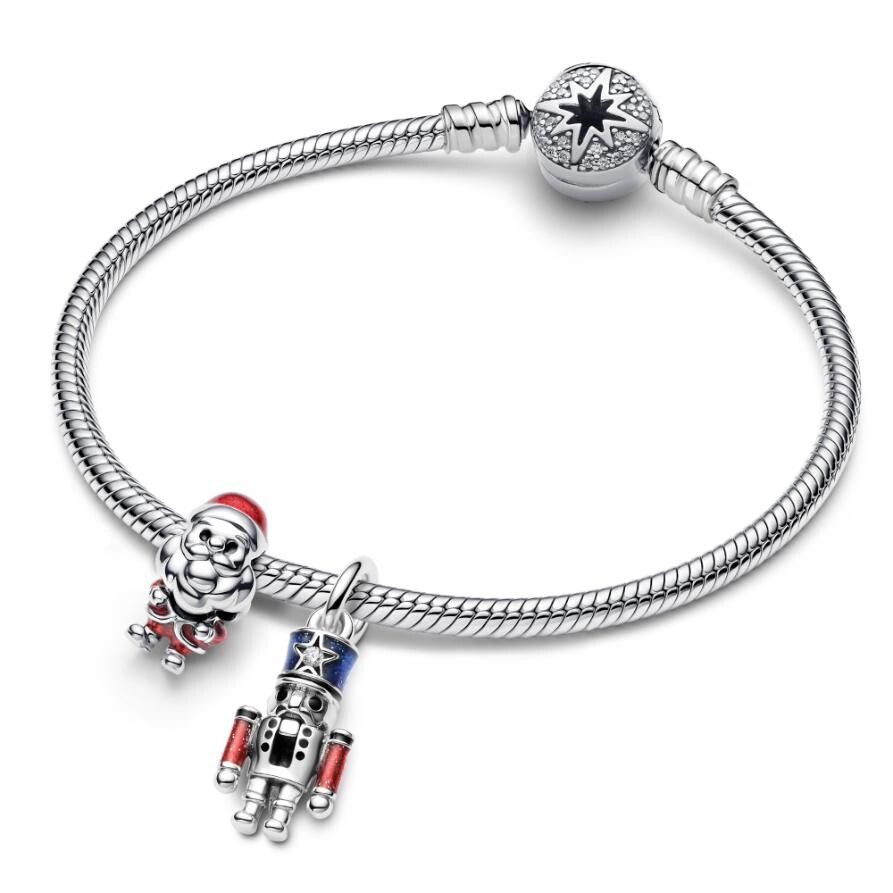 

Ювелирный набор Santa's Workshop Charm Bracelet Set Pandora, стерлинговое серебро