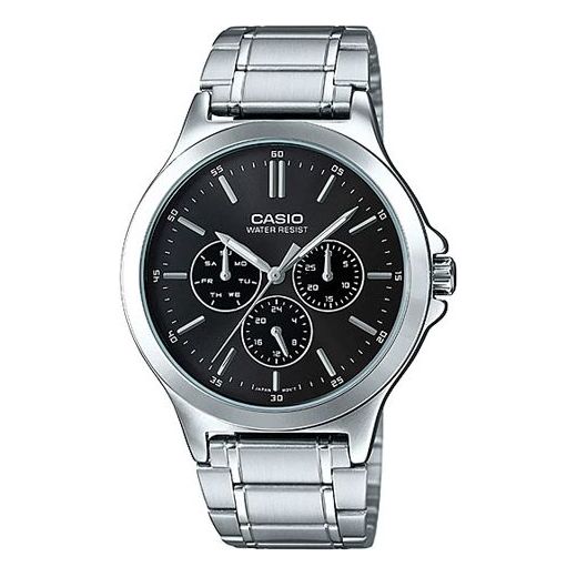 

Часы CASIO Waterproof Stainless Steel Men Mens Black Analog, черный
