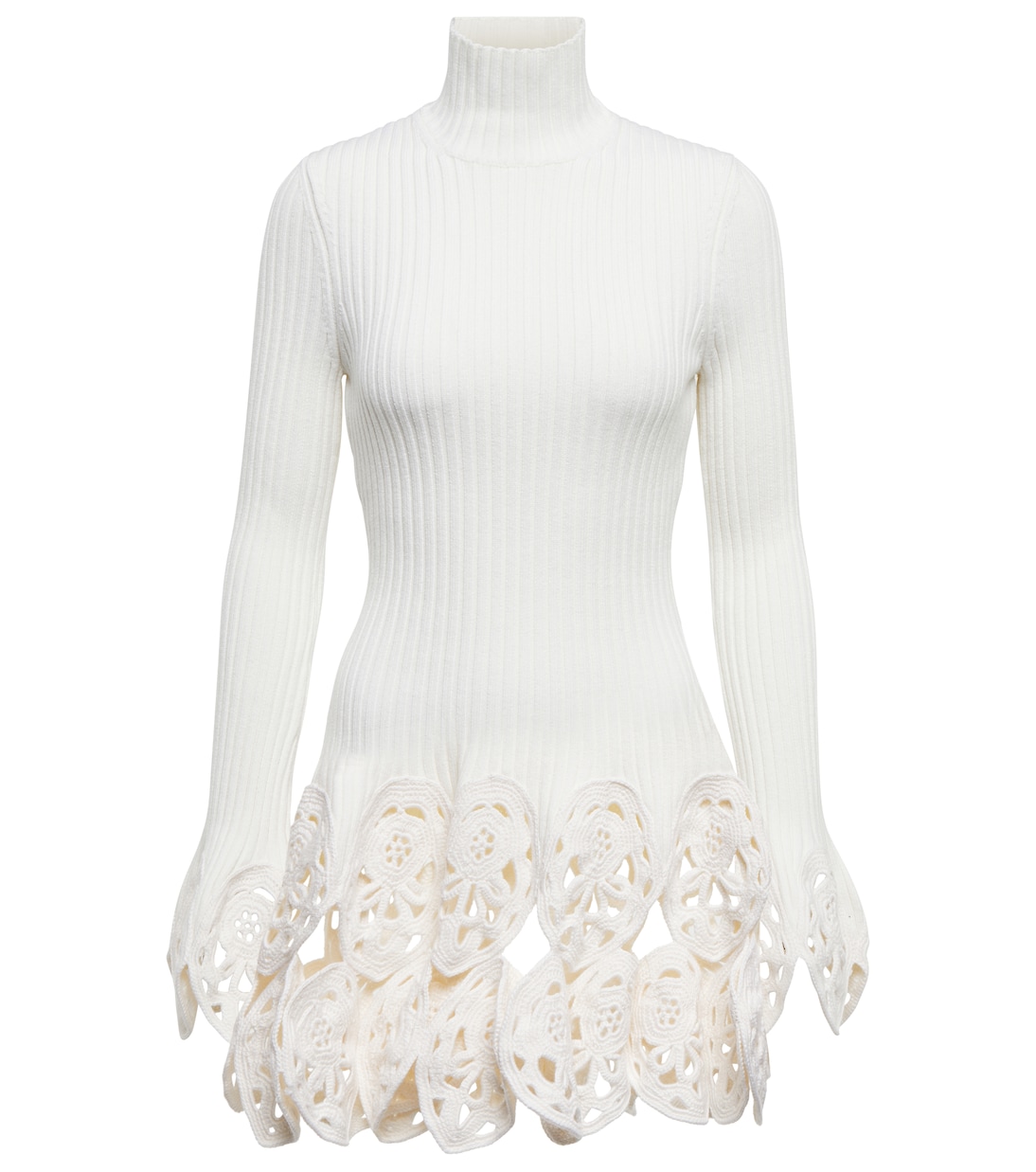 

Топ из шерстяной смеси, отделанный крючком Rabanne, Natural White