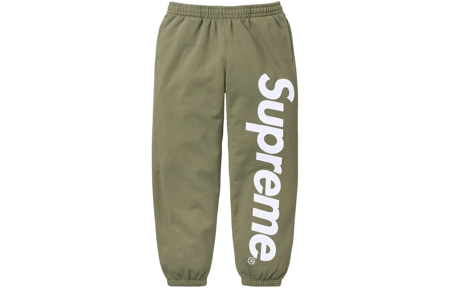 Сатиновые спортивные штаны с аппликацией FW23 Supreme, Light Olive/Light Olive