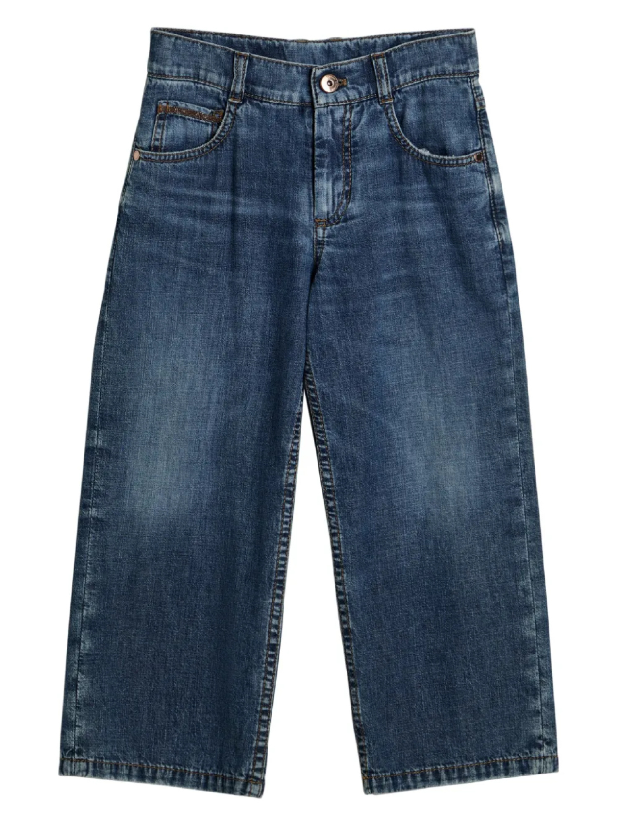 

Brunello Cucinelli Kids джинсы с пятью карманами, синий