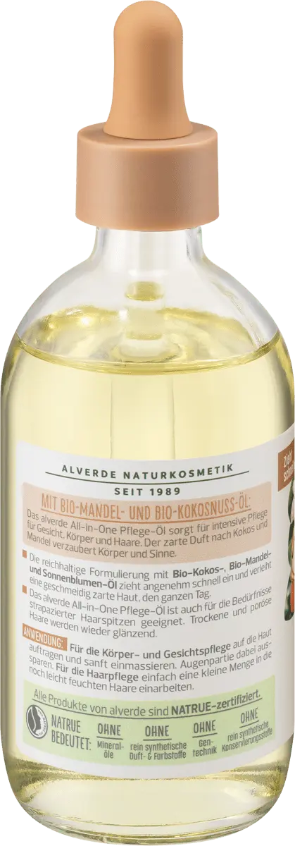 Alverde Масло для ухода All-in-One органический миндаль органический кокос 100 мл alverde NATURKOSMETIK — фото 3