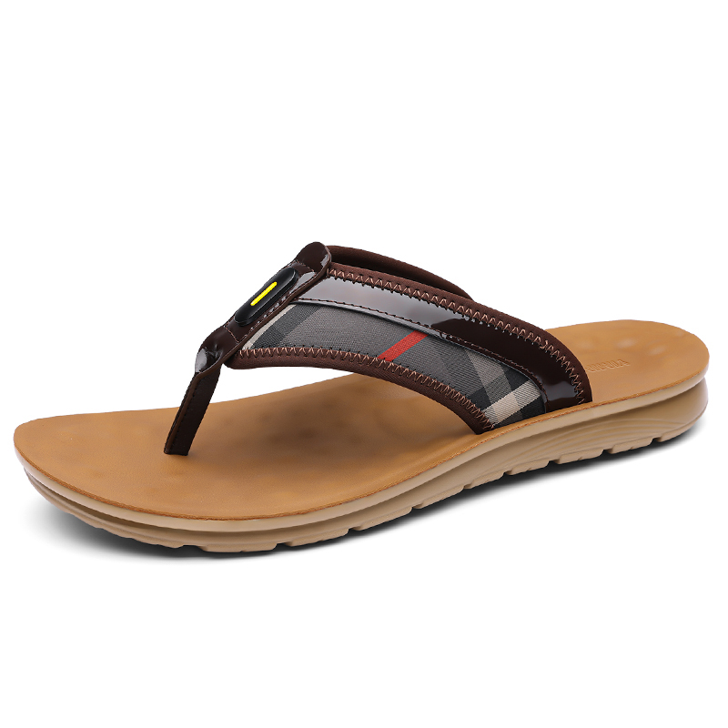 

Eminu Мужские шлепанцы с резиновой подошвой, устойчивой к истиранию, коричневые, цвет Brown