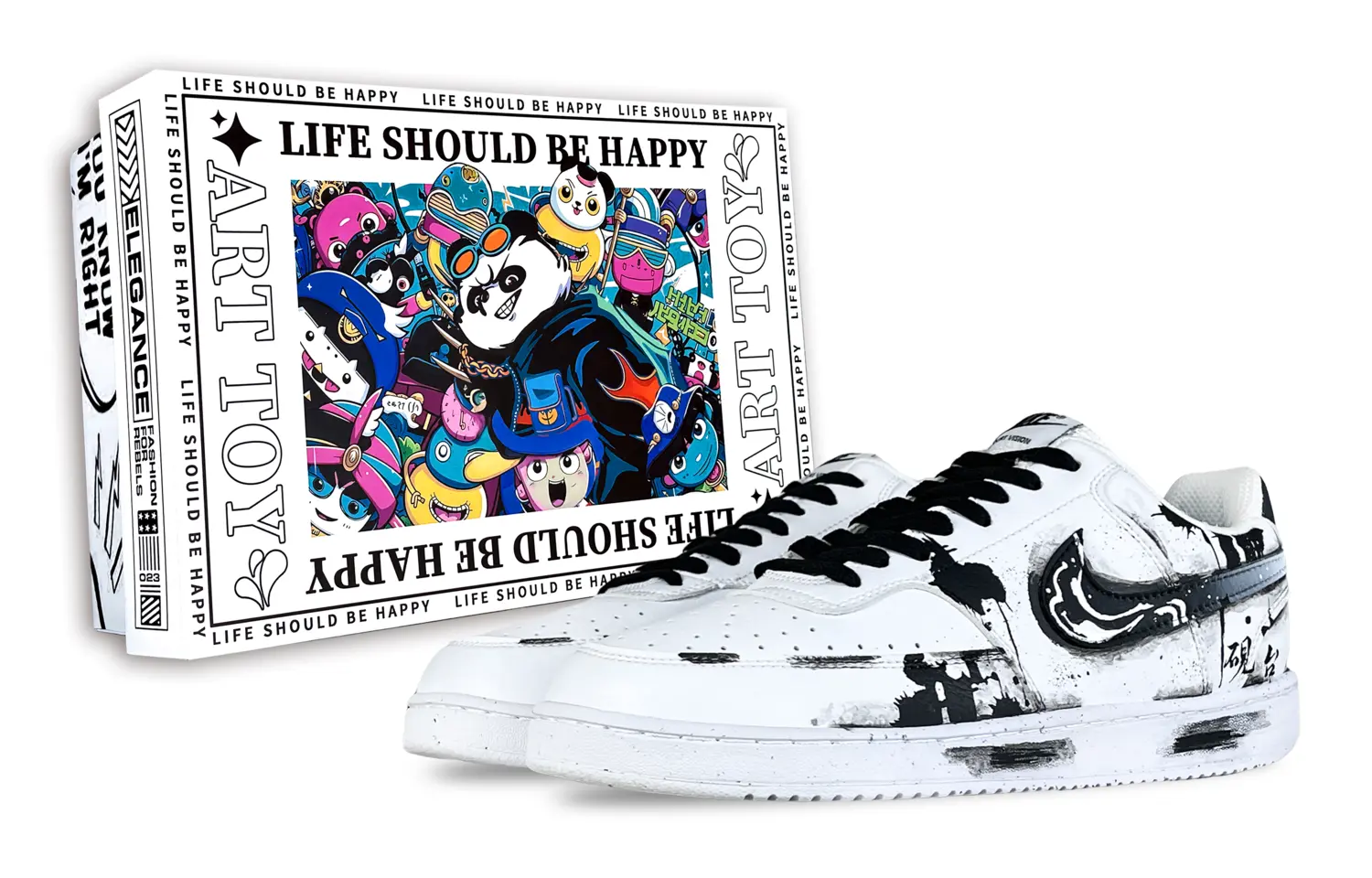 

Nike Кроссовки Court Vision 1 Fairyland, Inkstone, износостойкие, низкие, для скейтбординга, мужские, черно-белые