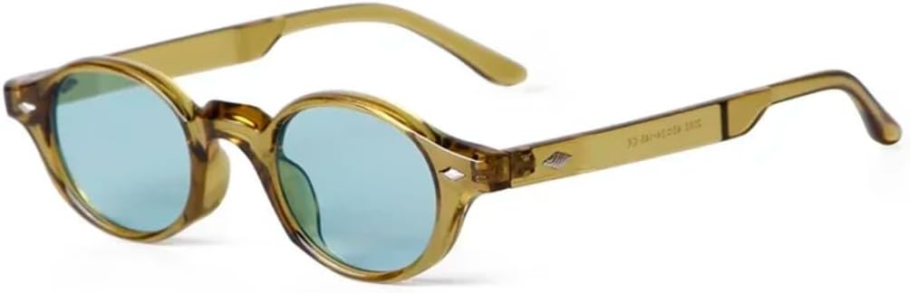 

Модные синие овальные солнцезащитные очки для женщин и мужчин, с маленькими заклепками, круглые солнцезащитные очки для женщин с защитой от УФ-излучения UV400 SZVVBKK, C7