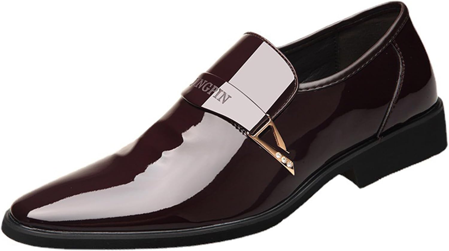 

Мужские модные лоферы KYOESCAI из лакированной кожи, удобные туфли без шнуровки, подходят, вечерних мероприятий, работы и офиса, коричневый