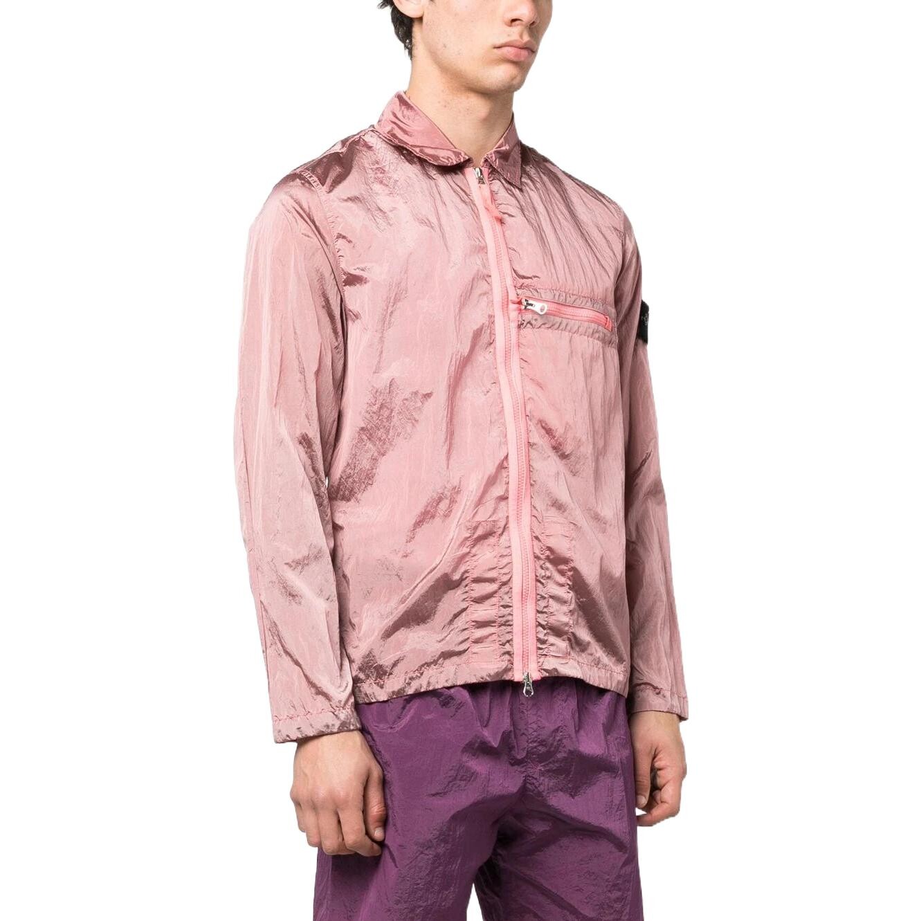 SS23 Нейлоновая куртка Meta Мужская розовая Stone Island, розовый — фото 4