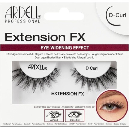 

Наращивание накладных ресниц Ardell FX D Curl Черные длинные расклешенные миндалевидные глаза Глубоко посаженные глаза Шелковисто-мягкие без узлов Invisiband Удобное ношение Подходит для веганов