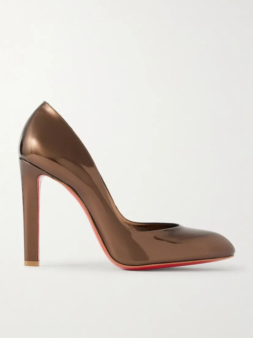 Fannylove 100 туфли из металлизированной лакированной кожи Christian Louboutin, коричневый