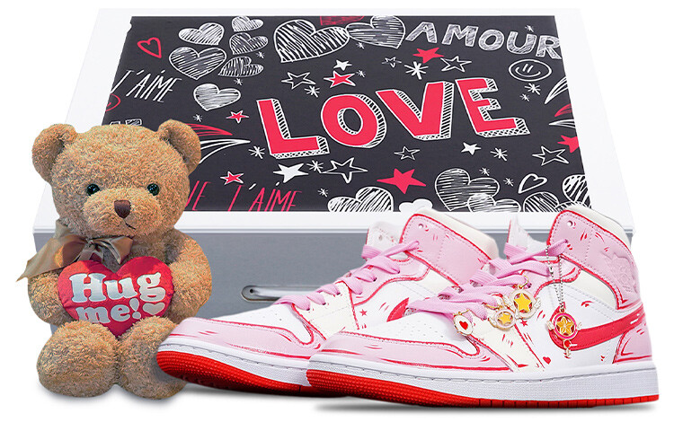 

Кроссовки Air JORDAN 1 Vintage Basketball Shoes Women's Mid-Top Pink White