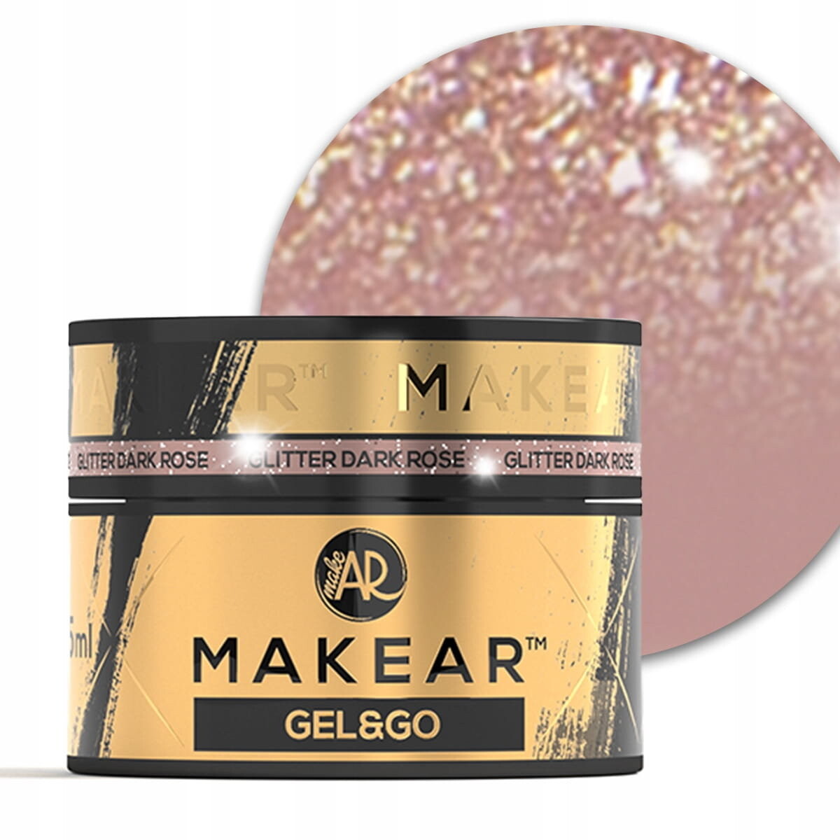 

Makear Gel&Go, Гель для наращивания ногтей, GG27 Glitter Dark Rose, 15мл