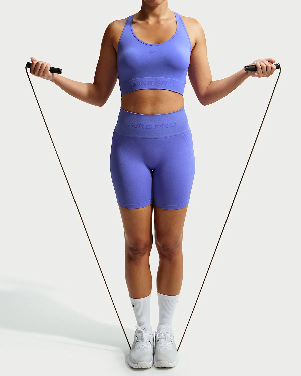Женский топ Nike Pro Seamless Dri-FIT с укороченным кроем, Sapphire — фото 3
