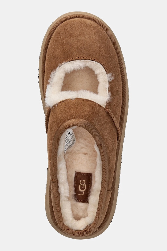 Угги домашние замшевые UGG Bea Mary Jane, коричневый — фото 4