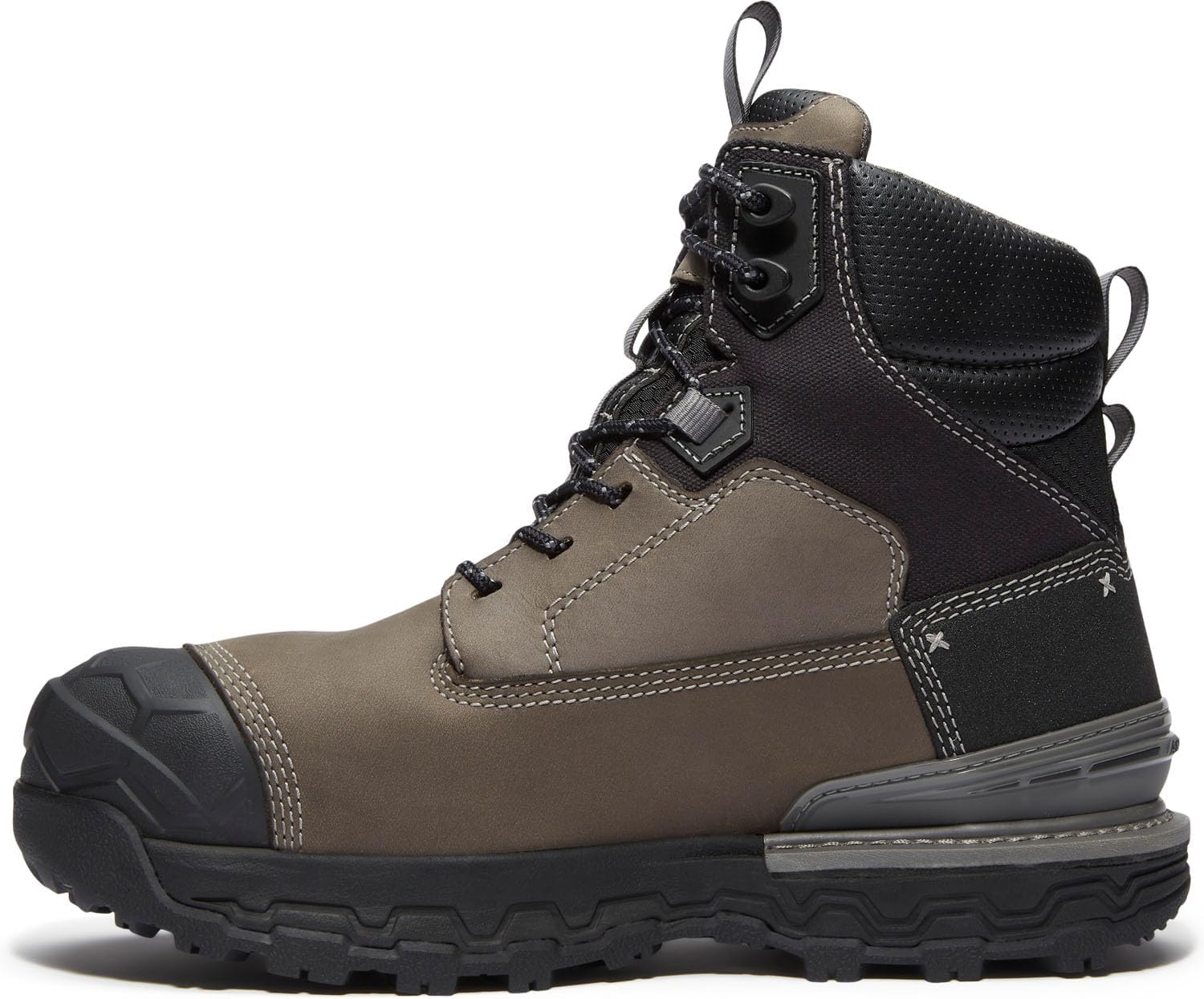 Мужские ботинки Timberland PRO 6 Boondock Ultralight с композитным носком, водонепроницаемые и противоскользящие, черный/серый — фото 4