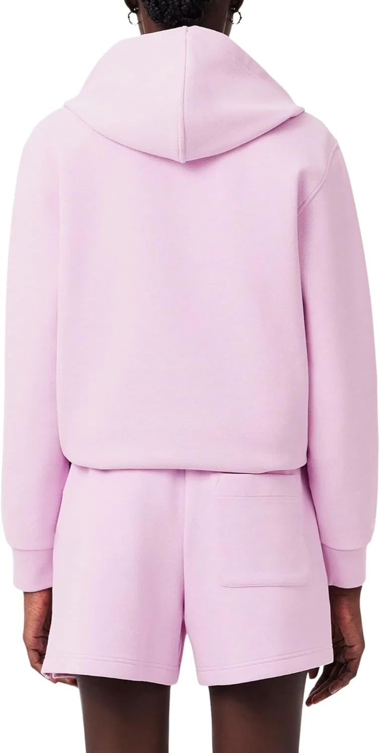 Худи Lacoste Albizia из пике, свободный крой, женская модель — фото 3