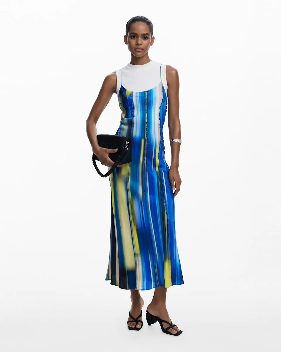 

Комбинированное платье Desigual, синий/желтый