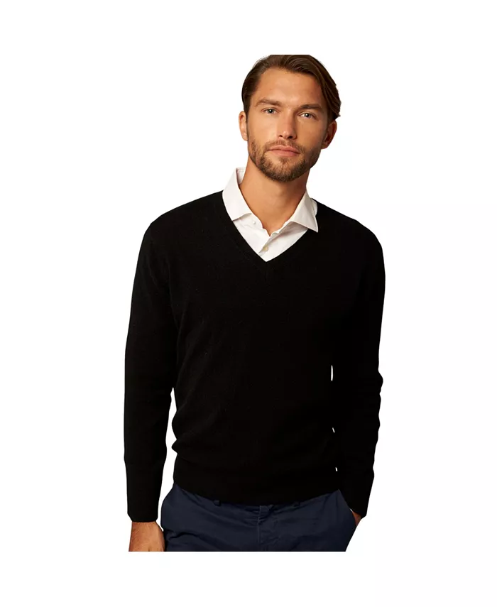 

Мужской мерриносовый свитер Bellemere с V-образным вырезом Bellemere New York, черный