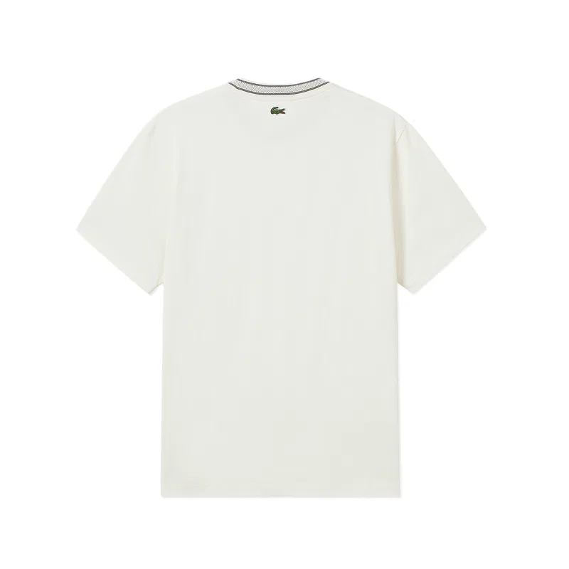 Футболка с круглым вырезом и логотипом LACOSTE, Cream White — фото 3