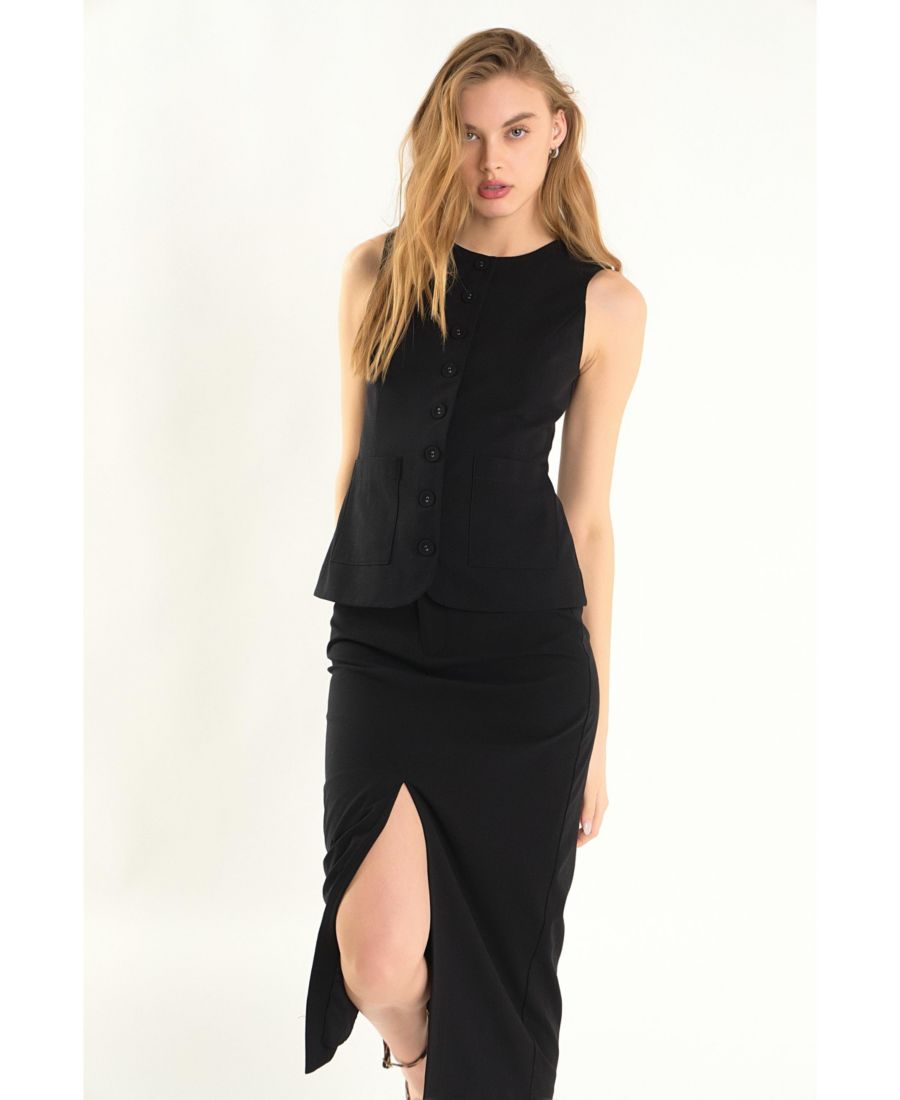 

Женская льняная длинная блузка endless rose, Black