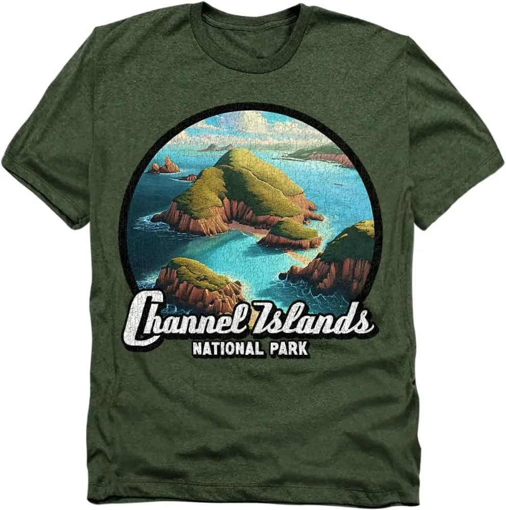 

Футболка Unisex Adult Heather с принтом Channel Islands National Park Birds Eye View Popfunk