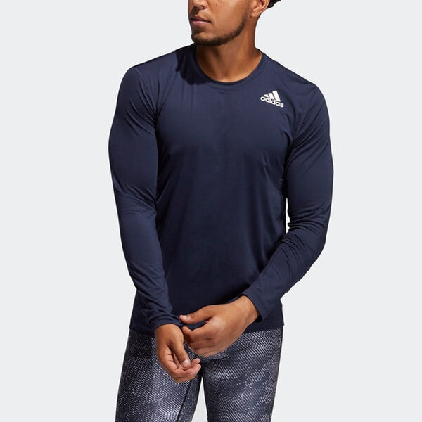 Футболка adidas TF Turf Ls Ftd Sports Running Training Gym Long Sleeves Navy Blue, синий — фото 3