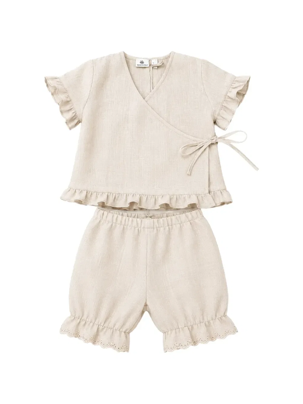 Спортивный костюм с оборками и запа́хом Jesurum Baby, бежевый