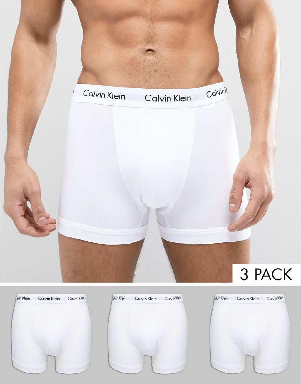 

Белые трусы-стопы Calvin Klein Cotton Stretch (3 шт.)