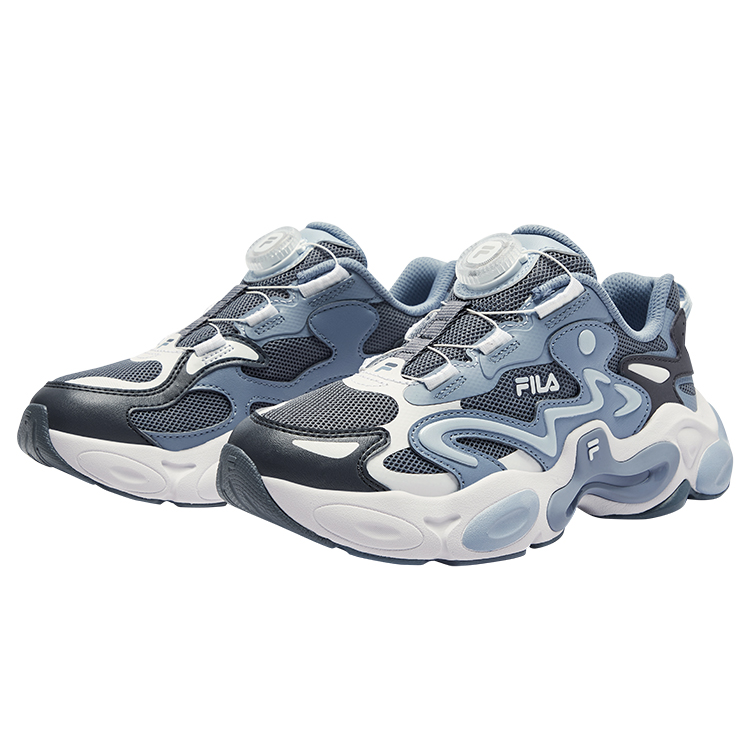 Amber Shoes Легкие амортизирующие низкие детские кроссовки для бега FILA KIDS, серый/синий — фото 3