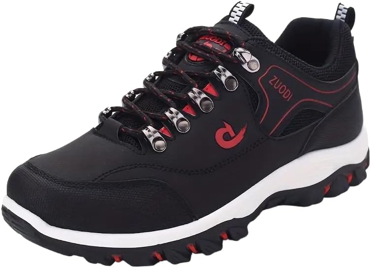 

Мужские туристические ботинки больших размеров - прочные, удобные, с нескользящей подошвой, мягкой подошвой для активного отдыха с шнуровкой Clolinde, черный