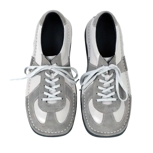 Унисекс кроссовки из замши и кожи TWOSPC MILIDOK (light gray) серые — фото 3