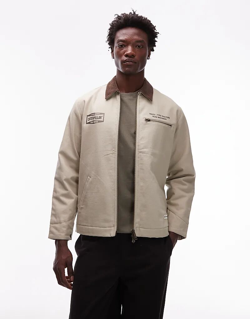 

Куртка CAT WWR из парусины с двухсторонней молнией и логотипом кремового цвета