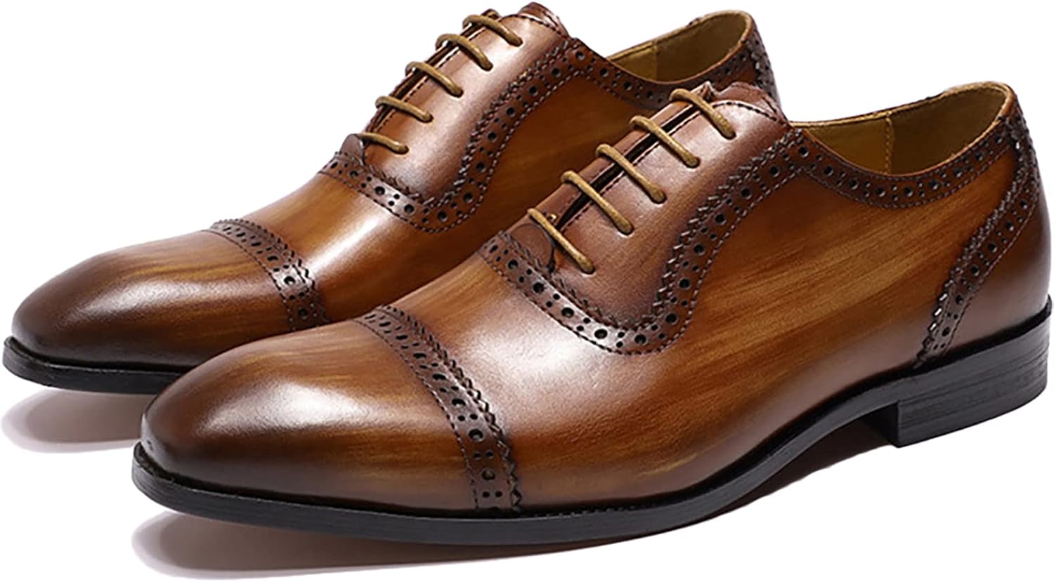 

Мужские классические формальные оксфорды с крыльями, броги, дерби, повседневные туфли на шнуровке для бизнеса, свадьбы и вечеринок, черные-47 Generic