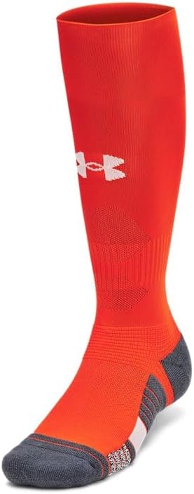 

Under Armour Unisex UA Magnetico Grip Over-The-Calf Socks - носки с активируемым потом сцеплением, Dark Orange/Pitch Gray/White - 860