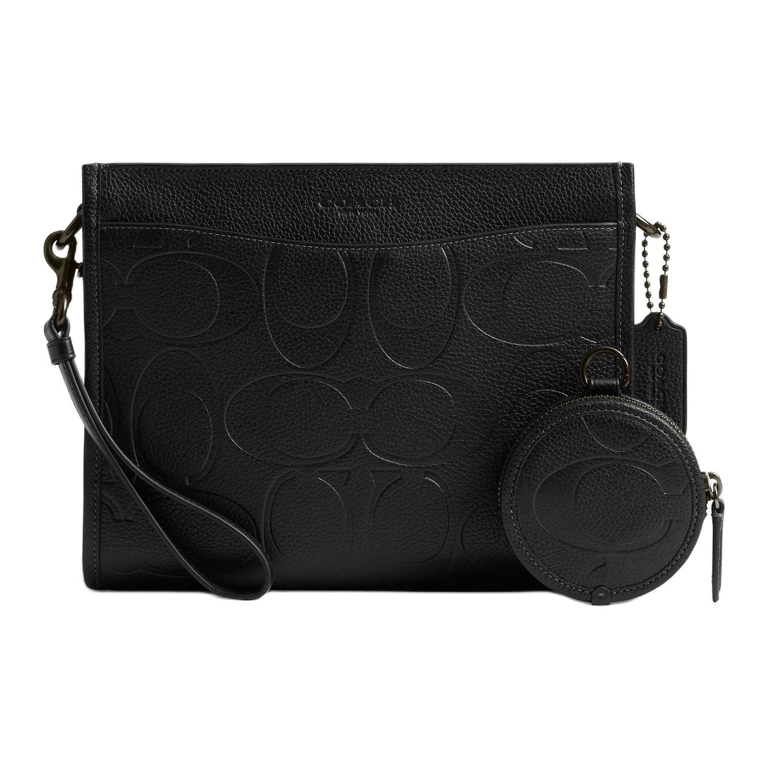 

COACH Кожаная наплечная сумка через плечо унисекс большая черная