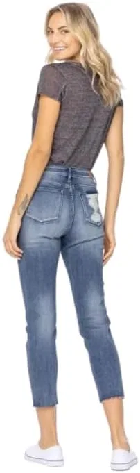 Женские джинсы Boyfriend с необработанным краем и высокой посадкой Generic, Dark Wash — фото 2