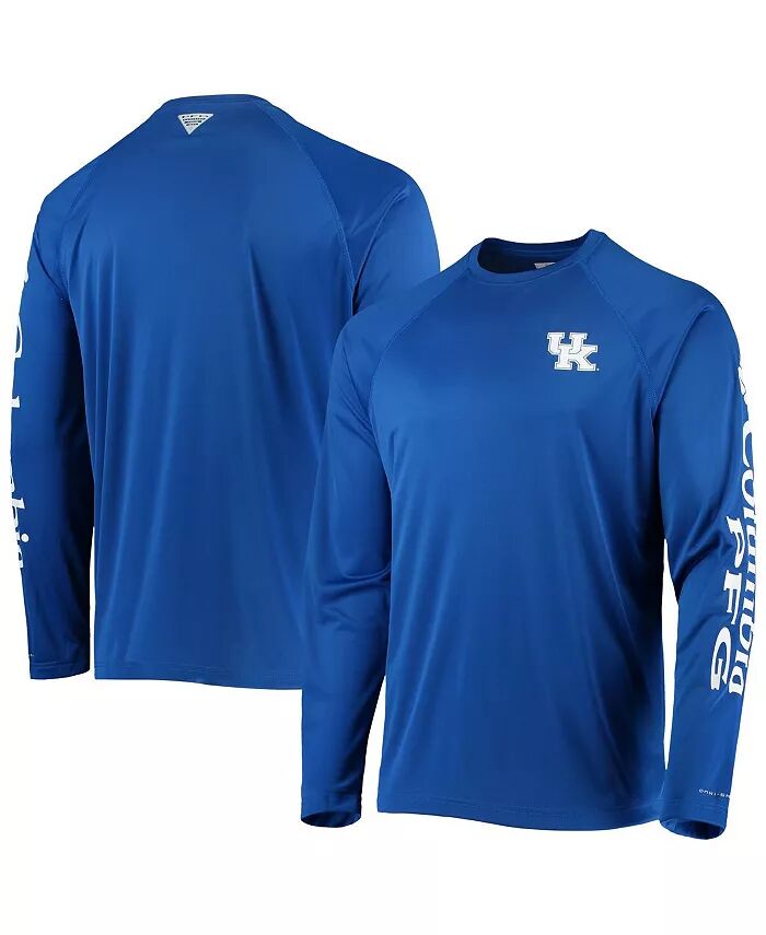 

Мужская футболка Royal Kentucky Wildcats Terminal Tackle Omni-Shade Raglan с длинным рукавом Columbia