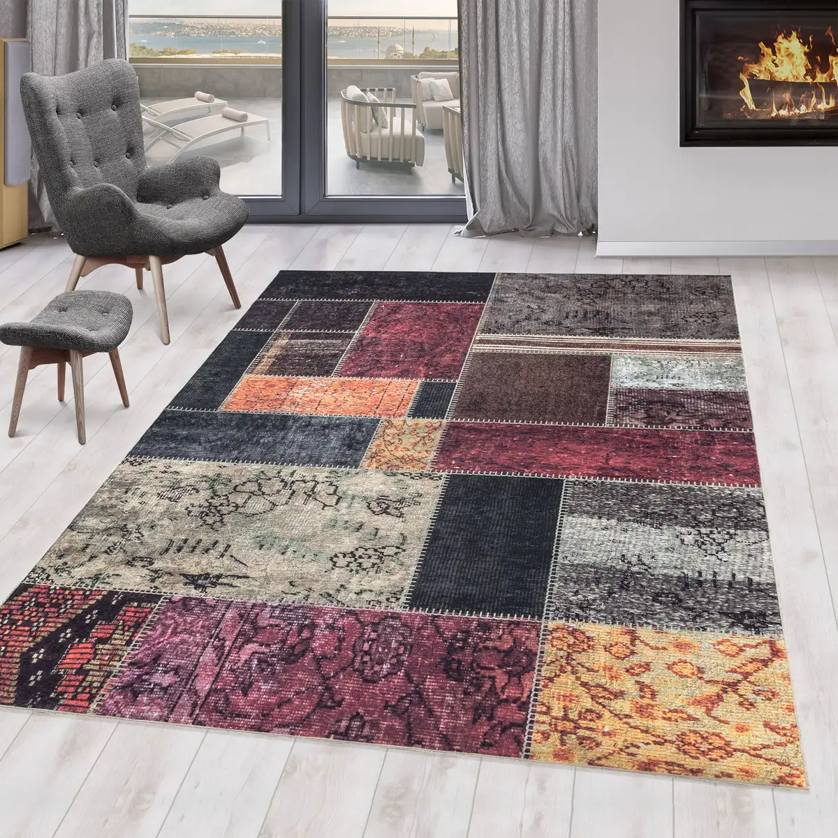 

Ayyildiz Carpets "FIESTA 4302" ковер, прямоугольный, простой в уходе ковер с коротким ворсом, современный вид пэчворка Ayyildiz Teppiche 140х200 см, цвет multi